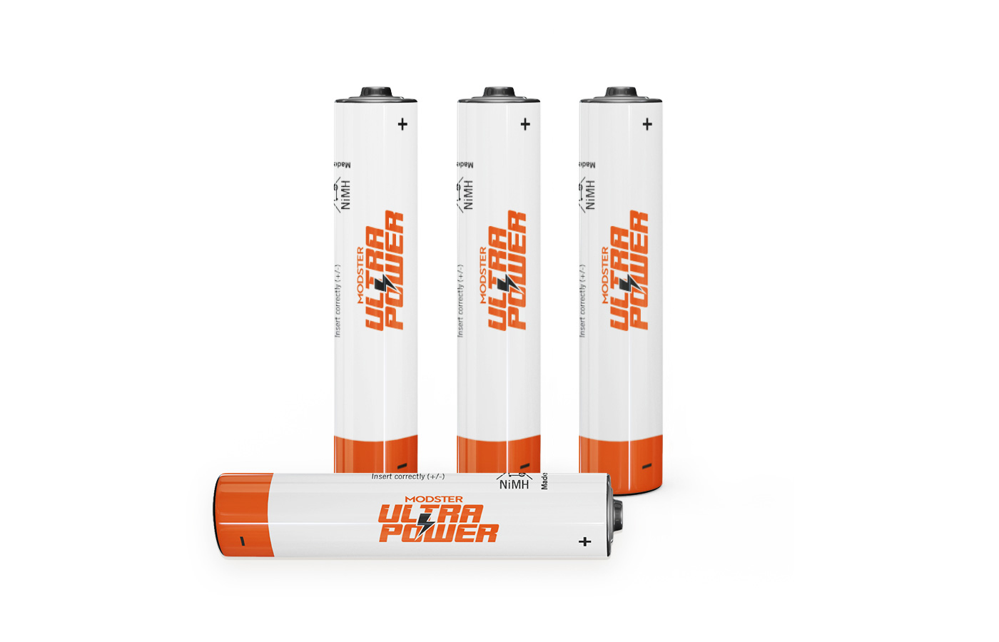 MODSTER Single cell battery NiMH Ultra Power AAA Micro 900mAh Blister 4 pcs